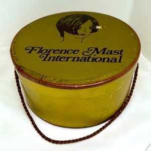 Vintage retro gold hat box